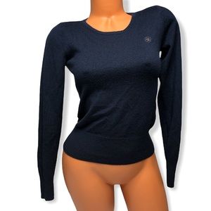 Ariat Womens Navy V-Neck Merino Wool Blend Sweater
